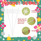 60 Pcs Snowflake Coffee Stirrers Christmas Stir Sticks Winter Stirrer Cocktail Drink Swizzle Sticks SnowflakeTop Swizzle Holiday Coffee Bar Xmas Christmas Party Supplies