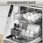 6-Piece Knife Block Sets，Stainless Steel Kitchen Knife Set with Block – High Carbon Black Knives, Dishwasher Safe，Holiday Gift