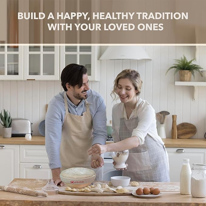 Bread Proofing Basket- 9-Inch Round Banneton Set Of 2- Sourdough Bread Baking Supplies complete tools- Dough Proofing Basket for Fermentation- With Linen Bread Bag + 16 Included Accessories For A Gift