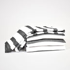 Realm 100% Cotton Stripe Pattern Kitchen Dish Cloths | Jet Black 13" x 13" Inch Soft, Plush & Absorbent Quick Drying Dish Towels (6 Pack)