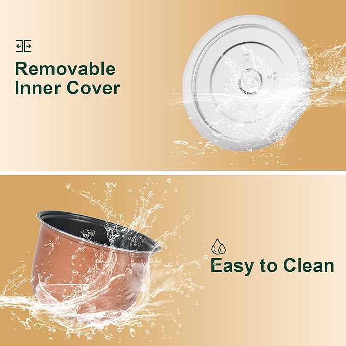 Audecook Mini Rice Cooker, 1.2L Small Rice Cooker Non-Stick 2 Cups Uncooked with Stainless Steel Steamer, Travel Multicooker with Low Carb Function, 24 Timer Delay and Auto Keep Warm（Green）