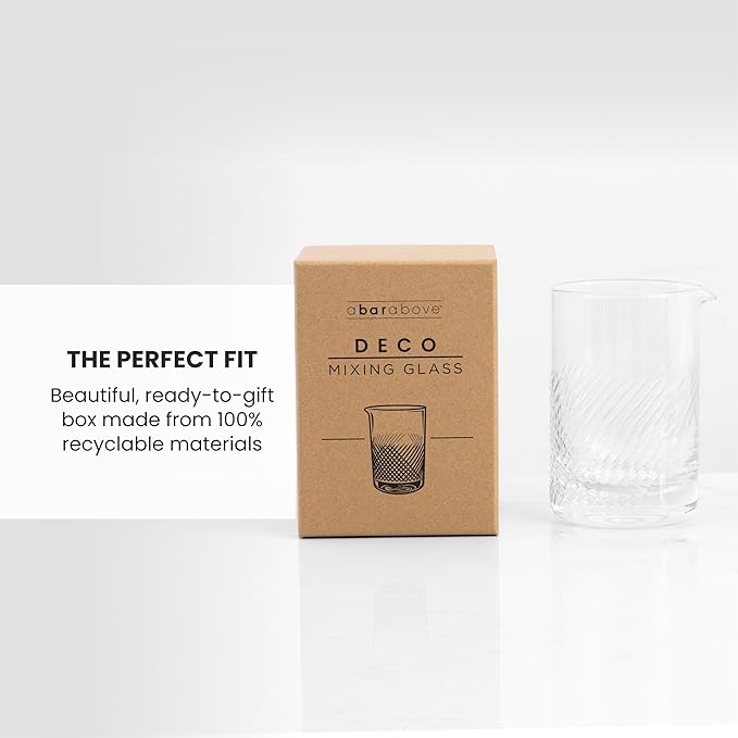 A Bar Above Cocktail Mixing Glass, Diamond Deco Crystal Stirring Pitcher, Thick Weighted Base for Stable Stirring, 18 Oz Drink Mixer, Bar Accessories, Ideal for Craft Cocktails at Home or Bars