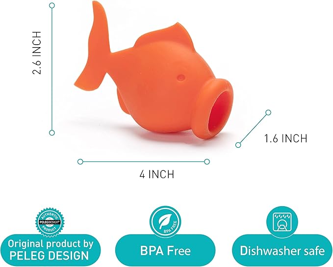 Peleg Design Egg Separator for Raw Eggs – Silicone Egg Yolk and White Separator, YolkFish Lips Swallow Release – Cute Kitchen Tool Gadget for Cooking/Baking