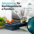 Souper Cubes 1 Cup Silicone Freezer Molds - Soup Cubes Perfect for Storing Broth, Rice, Leftovers and More - Silicone Freezer Trays with Lids for Meal Prep - Charcoal - 1-Pack