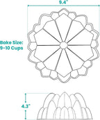Baker's Secret Fluted Cake Pan, Cake Pans, Novelty Cake Pan, Die Cast Aluminum Cake Pans, 2 Layers Non-stick Coating, Novelty Cake Pan - The Cast Aluminum Collection (Cascade)