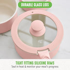 GreenLife 10 Piece Nonstick Pots & Pans Set, Detachable Handle & Stackable Cookware Set, Non Toxic PFAS-Free Skillets, Induction Kitchen Pans, Space Saving, Serving Bowls, Oven Safe, Light Pink