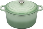 Enameled Cast Iron Dutch Oven Pot with Lid, for Sourdough Bread Baking, Round Dutch Ovens, 4.5 Quart, Green