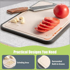 Titanium Cutting Board,Double Sided Steel Cutting Boards for kitchen,Stainless Steel/Wheat straw pp Board for meat,non toxic Chopping,15 * 10 Inch,Dishwasher Safe