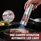 [Upgraded Larger Capacity] Electric Salt and Pepper Grinder Set with USB Charging Base, 95ml Large Capacity, Adjustable Coarseness,Stainless Steel Automatic Pepper Mill (Upgraded Adjustment-B)