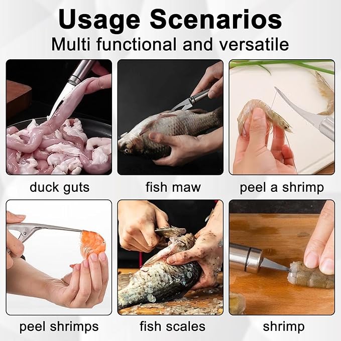 Crawfish Peeler, Crayfish Peeling Tool with Shrimp Peeler and Deveiner Tool, Includes 200PCS Disposable Gloves, Easy to Use