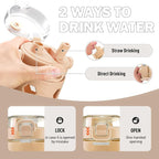 MUKOKO 32 oz Glass Tumbler with Straw,Glass Water Bottles with Time Marker,Iced Coffee Cup with Silicone Sleeve,Motivational Drinking Bottles,Leakproof-Amber