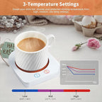 VOBAGA Coffee Warmer & Mug Warmer for Home Office Home Desk Gift Use, 20w Electric Cup Beverage Warmer Plate with 3 Temperature Settings for Tea, Water, Cocoa, Soup with Auto Shut Off After 4 Hours