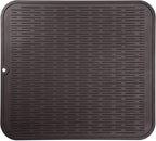 Silicone Dish Drying Mat for Multiple Usage,Easy clean,Eco-friendly,Heat-resistant Silicone Mat for Kitchen Counter or Sink,Refrigerator or Drawer Liner Coffee 2XL 24 inches x 18 inches