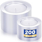 WDF 200PCS Clear Plastic Plates for Party - Heavy Duty Clear Disposable Plates - 100 x 10"Dinner Plate and 100 x 7" Dessert/Cake Plastic Plate for Weddings/Traval/Party/BBQ/Events