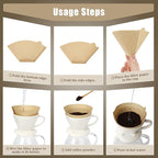 600 Count Coffee Filter #4, #4 Coffee Filters Disposable, Unbleached Natural #4 Cone Filters Paper Compatible with Drip and Pour Over Coffee Maker(8-12 Cup)