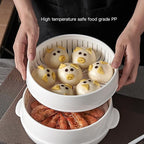 Microwave Steamer - Plastic Vegetable Steamer with Lid, BPA Free, Cookware, Healthy Cooking Quick Fast（Two-layer）