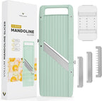 Narrow Mandoline Slicer for Kitchen – Professional Slicer Vegetable Cutter Japanese Mandoline Slicer with Interchangeable Stainless Steel Blades – Food Manual Slicer Handheld Mandoline Slicer