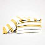 Realm 100% Cotton Stripe Pattern Kitchen Dish Cloths | Ochri Yellow 13" x 13" Inch Soft, Plush & Absorbent Quick Drying Dish Towels (6 Pack)