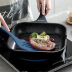 Silicone Kitchen Cooking Utensils Set: MOACC Heat Resistant 13inch Long Kitchen Gadgets, BPA Free Non Stick Rubber Cook Accessories For Food Prep, Frying, Serving, Basting (Dark Blue)