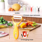 Trez Treamer 6PCS Vegetable Peeler Set with Sharp Blade,Ceramic Apple Peeler Potatoes & Potato Peeler Veggie Peeler Fruit Peeler Carrot Y Peeler Utral Fast Peeling without Rust for Kitchen