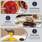 P&P CHEF Cooking Utensils Set, 6 PCS Kitchen Utensils with Wooden Handle, Silicone Spatula for Nonstick Cookware, Easy Clean & Non-toxic, Gray