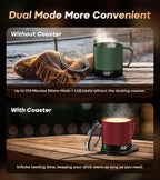 Heated Coffee Mug Rechargeable - Temperature Control Self Heating Coffee Mug 14oz with Lid, Double Sided & Real-Time LED Display, Hot up to 150℉, Birthday Gifts for Women and Men(Red)