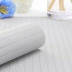 Myir JUN Placemats Set of 8, Vinyl Woven Placemats Place Mats Indoor Set of 8 Washable Table Mats Non-Slip Place mats for Dining Table (White Smoke, Set of 8)