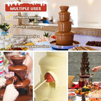 Commercial Chocolate Fountain 4 Tiers 7Lbs Large Chocolate Waterfall Stainless Steel Chocolate Heating Melting Fondue Machine Easy to Assemble for Cheese BBQ Sauce Ranch Digital-control