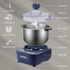 Razorri Electric Dough Maker, 5L 4.5QT Household Dough Mixer with Ferment Function, Microcomputer Timer, Stuffing Blade & Stainless Steel Bowl for Bread, Pizza, Noodles, Dumplings