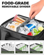 Tactical Lunch Box for Men - 15L Large Heavy Duty Insulated Lunch Bag for Adults Waterproof Construction Cooler Lunchbox for Work with Detachable MOLLE Bags (Black, 15L)