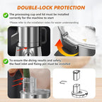 Anatole Electric Vegetable Dicer Stainless Steel Food Processor 16-Cup 300W Commercial Veggie Chopper Heavy Duty Fruits Cutter with 1/4" 3/8" 1/2" Blades Auto Discharge for Carrot Potato Onion