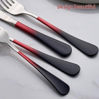 Colorful Silverware Set 20 Piece 18/0 Stainless Steel Flatware red and black Handle Cutlery Set Service for 4 Fork Knife Spoon Set Mirror Finish Dishwasher Safe