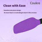 Coukre Silicone Spatula Set of 5,High Temperature Resistant, Food Grade Silicone, Dishwasher Safe, for Baking, Cooking (Purple)