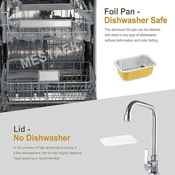 11"x8" Sturdy Foil Pans + Snap-On Lids (20 Packs) | 2X Thicker Heavy Duty Reusable Foil Tin 112oz | Grill Oven Microwavable Pan, | 3.3" Deep Disposable Aluminum Foil Pan for Baking, Cooking