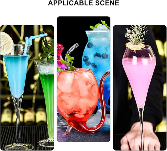 Glass Swizzle Sticks for Cocktails Drinks, 5Pcs Heart Shape Drink Swizzle Sticks Glass Coffee Beverage Cocktail Stirrers Stirring Spoons for Restaurant Home Bar Party