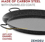 Enameled Paella Pan (Carbon Steel, 32 in - 80 cm (40 Servings) (4 hangers))