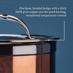 Hestan - CopperBond Collection - 100% Pure Copper Stock Pot, Induction Cooktop Compatible, 6 Quart