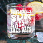 kunlisa Lake House Gifts Whiskey Glasses, Lake Lovers Gifts, Boat Waves Sun Rays Lakes Days 10 oz Drinking Rocks Glasses for Women Men Whisky Cocktail Scotch Bourbon Liquor