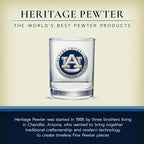 Heritage Pewter Auburn Double Old Fashion | Double Rocks Glass 14 OZ for Liquor | Expertly Crafted Pewter Glass