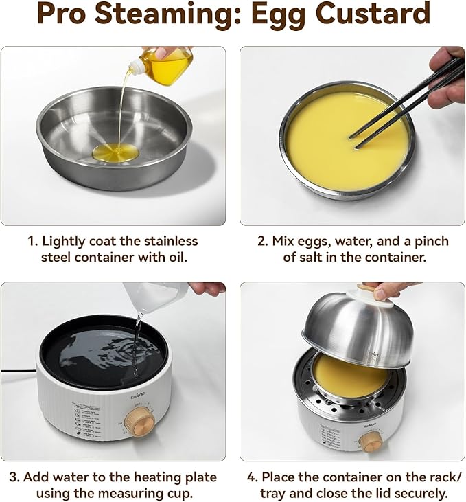 TAKOO 3-in-1 Electric Egg Cooker for Hard Boiled Eggs Poacher, Omelet Maker & Vegetable Steamer, Holds 14