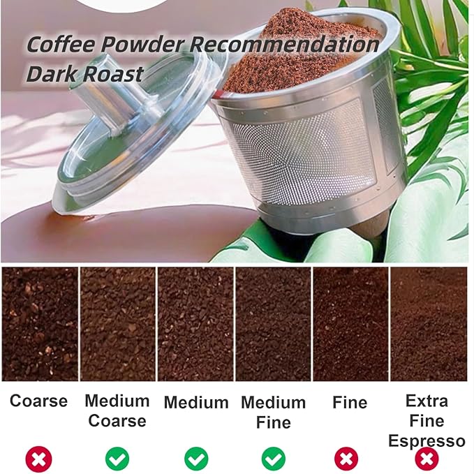 2 Pack Reusable K Cups for Keurig, Stainless Steel Reusable K Pods Coffee Filter, Refillable K Cups Compatible with Keurig 2.0 and 1.0 (2 Pack)