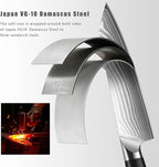 Kuwata Japanese Kiritsuke Chef Knife, Professional Handcrafted 8 inch Kitchen Knife, Japan VG10 Super High Carbon Steel Chef's Knife, Ergonomic Handle Grip and Gift Box