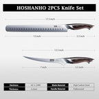BBQ Carving Knife Set, Brisket Slicing & Boning Knife for Meat Cutting, Professional Ultra Sharp Butcher Carving Knife in Japanese High Carbon Steel