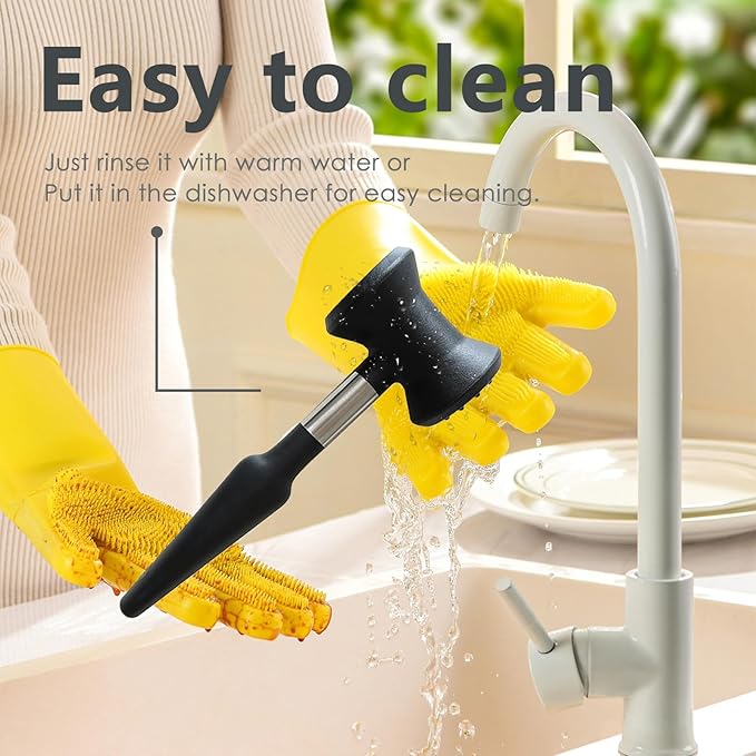 Meat Tenderizer Hammer with Soft Silicone Grip Handle,Dual-side Mallet for Kitchen,Heavy Duty Pounder For Tenderizing Steak, Beef and Fish, Meat Pounder Flattener