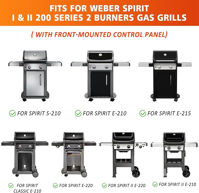 7637 Full-Size Griddle Insert for Weber Spirit I & II 200 Series Gas Grills, Carbon Steel Griddle E210 E220 E215 S210 S220, Flat Top Griddle for Weber, Outdoor Indoor Griddle with Removable Handles