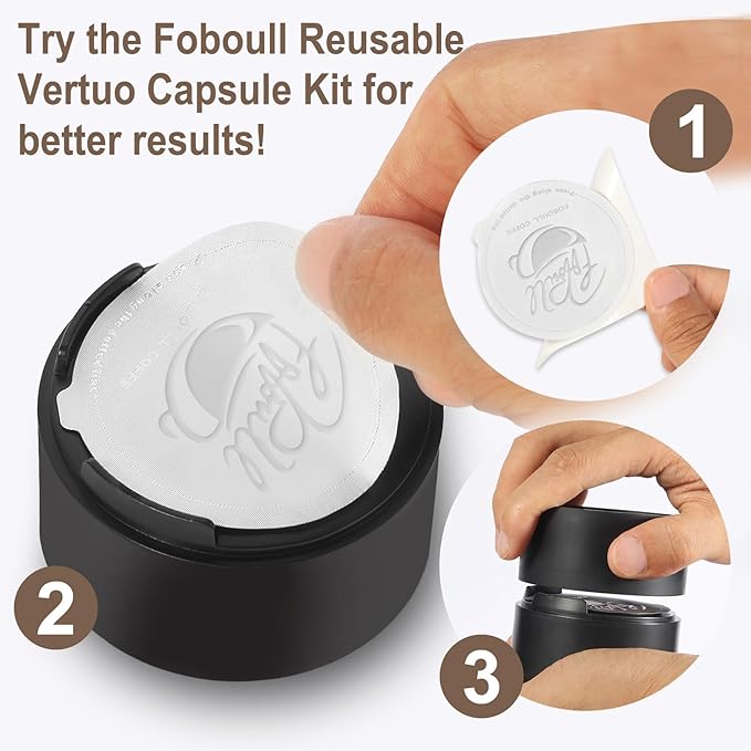 Reusable Aluminum Foils Lids for Vertuo Pods,Foil Lids Seals for Refillable Vertuoline Capsules Coffee Pods, for Nespresso VertuoLine Capsules/Machine(150 pcs)