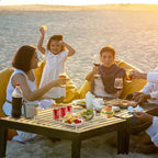 20×20 inches Oversized Clear Acrylic Ottoman Tray Extra Large Decorative Tray Spill-Proof Serving Trays with Handles King-Size Safe Edge Organizer for Coffee Table Countertop Breakfast