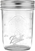 Ball Half Pint (8 oz.) Regular Mouth Glass Mason Jars w/ Cap - Set of 12 AEP