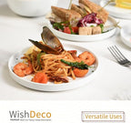 Ceramic Appetizer Plates Set of 6, Small Dessert Plates 7 inch, White Round Salad Plate, Porcelain Dinner Dishes for Cake, Waffle, Pasta, Microwave & Dishwasher Safe