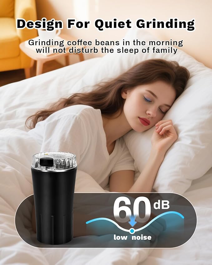 One Touch Coffee Grinder Electric 300W - Heavy-Duty Stainless Steel Blades Small Grinder for Spices & Coffee Beans for Home Use, With 50g Capacity, Ideal for Espresso & French Press